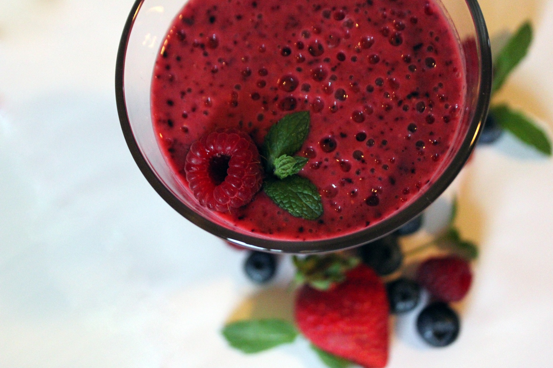 Berries smoothies glass